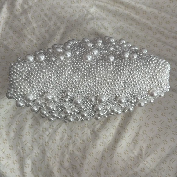 SIMKHAI Ellerie Imitation Pearl Embellished Mini Hobo Bag - Picture 8 of 12